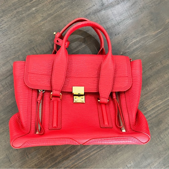 Authentic 3.1 Phillip Lim Red Medium Pashli Satchel - Picture 5 of 7